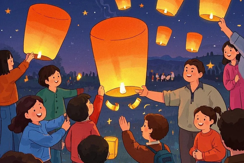 Releasing Sky Lanterns