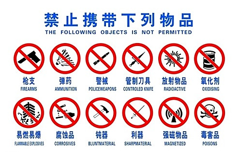 list of prohibited items in china